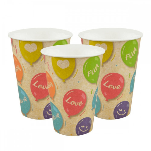 Biodegradable Paper Cups Balloons 180ml 12-pack