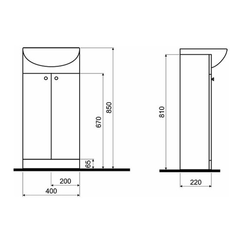 Basin Cabinet with Wash-Basin Kolo Solo 40cm