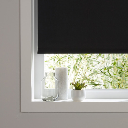Plain Blackout Roller Blind Colours Boreas 180x180cm, black