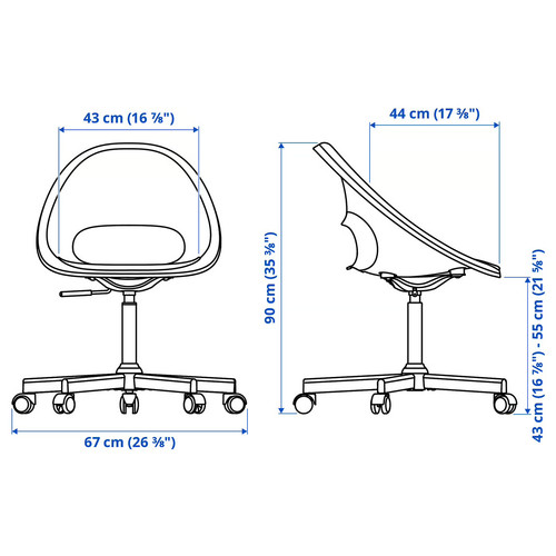 LAGKAPTEN/ELDBERGET / VITTSJÖ Desk and storage combination, and swivel chair black-brown/dark grey