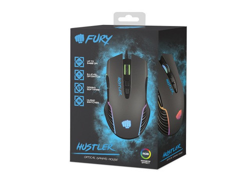Natec Fury Hustler 6400 DPI RGB Gaming Wired Mouse