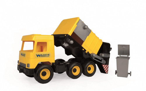 Wader Middle Truck Garbage Truck, yellow, 42cm 3+