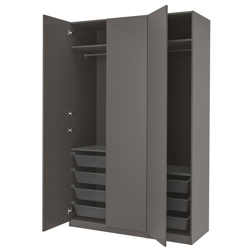 PAX / FORSAND Wardrobe, dark grey/dark grey, 150x60x236 cm