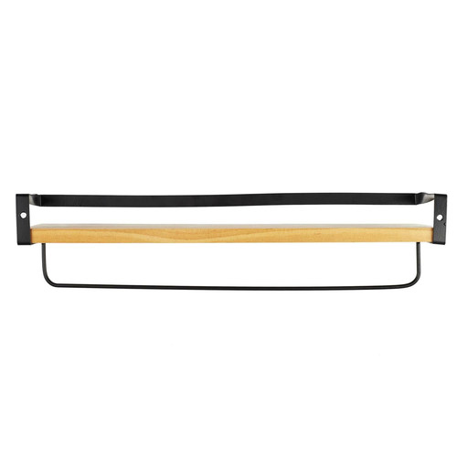 Kitchen Wall Shelf Indu, black/natural