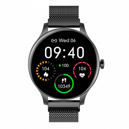 Garett Smartwatch Classy, black steel
