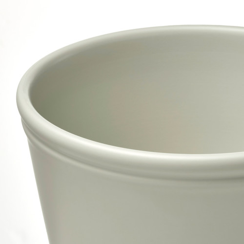 KÖRSBÄRSBJÖRK Plant pot, light grey/beige, 15 cm