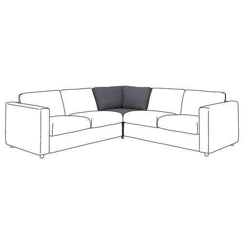 VIMLE Cover for corner section, Gunnared medium grey