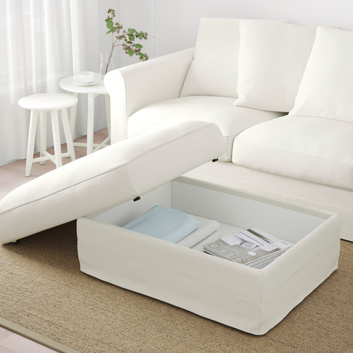 GRÖNLID Footstool with storage, Inseros white