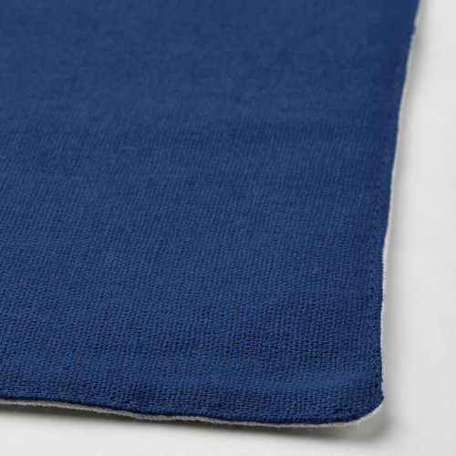 NISSÖGA Place mat, white/dark blue, 45x35 cm