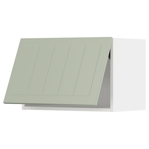 METOD Wall cabinet horizontal w push-open, white/Stensund light green, 60x40 cm
