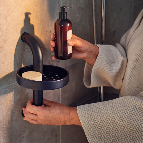 BÄSINGEN Shower shelf, anthracite, 16x29 cm