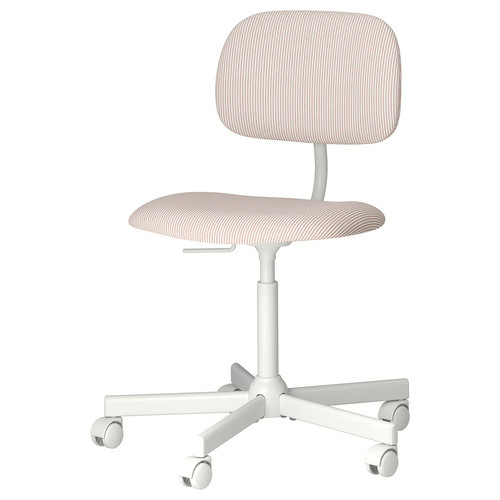BLECKBERGET Swivel chair, Klovsta white/orange-brown