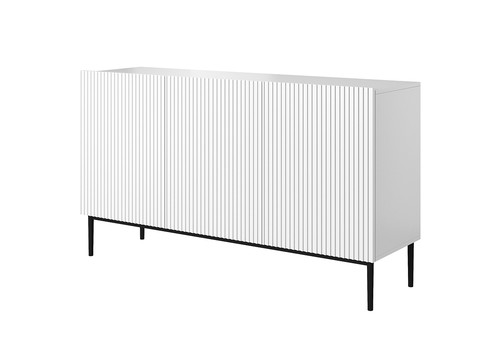 Three-Door Cabinet Nicole 150cm, matt white/black legs