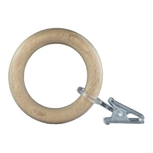 Curtain Rod Clip Ring 10pcs, varnished ash