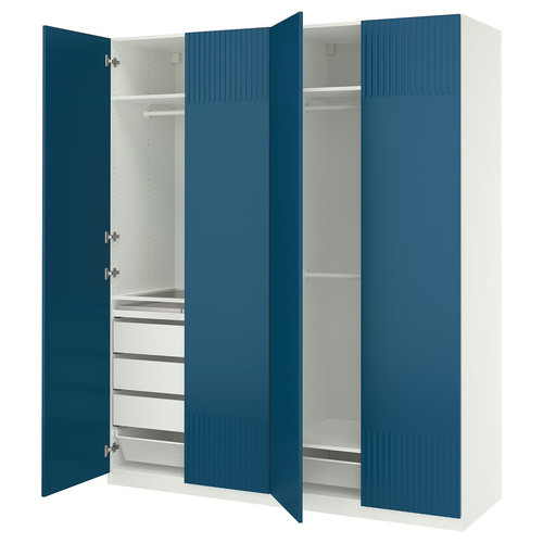 PAX / FYRUDDEN Wardrobe combination, white/white, 200x60x236 cm