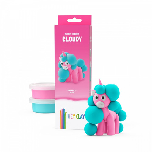 Hey Clay Air-Dry Clay Rainbow Unicorns Cloudy 3+