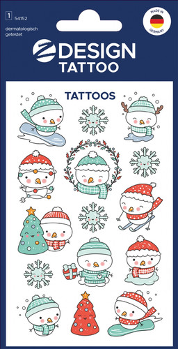Christmas Snowmen Temporary Tattoos