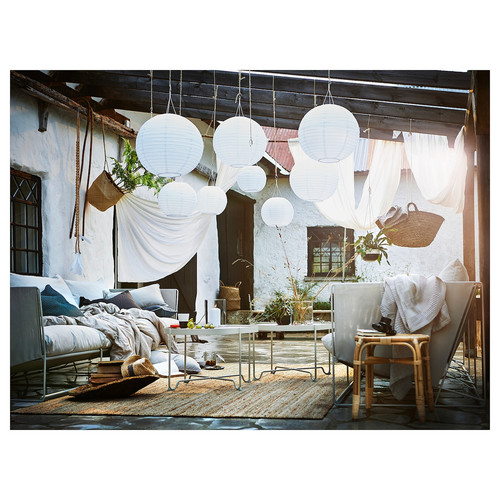 SOLVINDEN LED solar-powered pendant lamp, outdoor/globe white, 30 cm