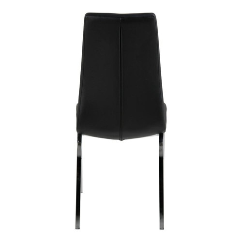 Chair Asama, black, chrome legs