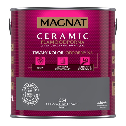 Magnat Ceramic Interior Ceramic Paint Stain-resistant 2.5l, stylish anthracite