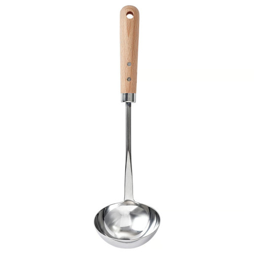 VARDAGEN Ladle, stainless steel/beech, 33 cm