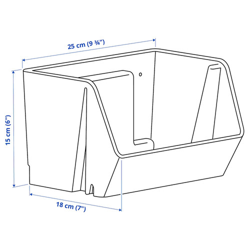 FODERTRÅG Organiser for desk/wall, grey-blue, 25x18x15 cm