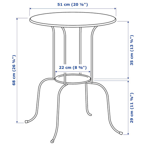 LINDVED Side table, white, 50x68 cm