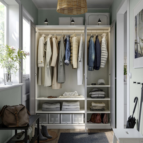 PAX / GULLABERG Wardrobe combination, white/grey, 150x60x201 cm