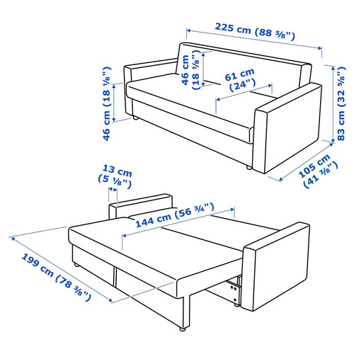 FRIHETEN 3-seat sofa-bed, Faringe light grey
