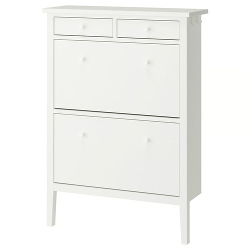 GULLABERG Shoe cabinet with 2 compartments, white, 88x30x122 cm