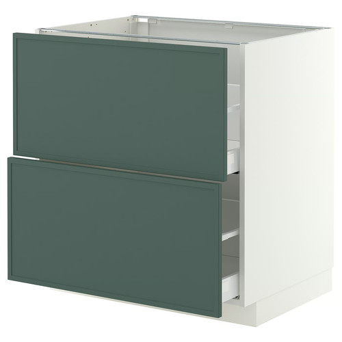 METOD/MAXIMERA Base cb 2 fronts/2 high drawers, white/Aspudden dark grey-green, 80x60 cm