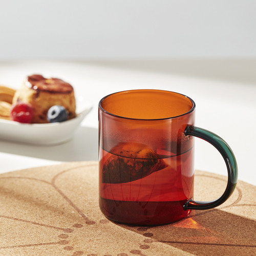 SKUGGSTUBB Mug, mixed colours brown/green, 41 cl