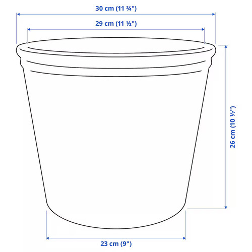 KÖRSBÄRSBJÖRK Plant pot, light grey/beige, 24 cm