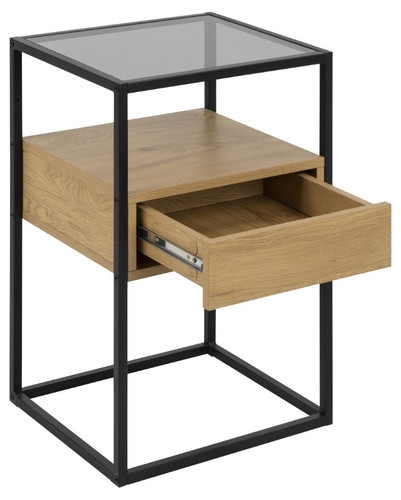 Bedside Table Nightstand Randolf, oak