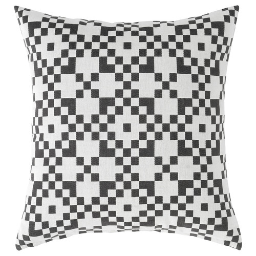 GINSTSÄCKMAL Cushion cover, black/white, 50x50 cm