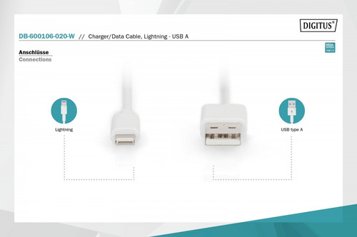 Digitus Cable Lightning to USB-A DB-600106-020-W