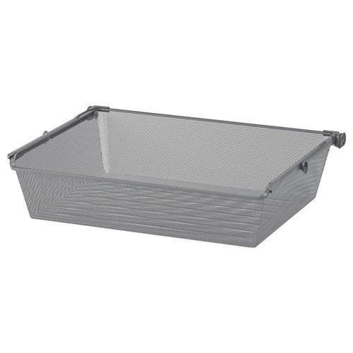 KOMPLEMENT Mesh basket with pull-out rail, dark grey, 75x58 cm