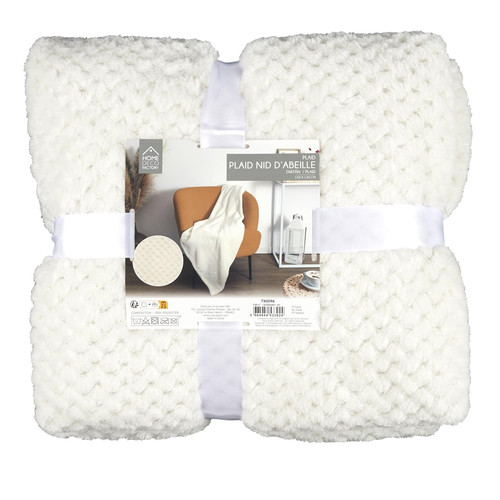 Blanket Honeycomb 120x150cm, off-white