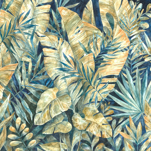 GoodHome Wall Mural Wallpaper Taran, blue plants