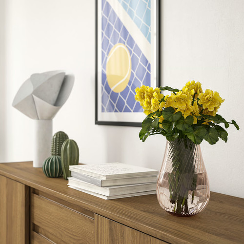 PÅSKÖTRÄD Vase, glass/light brown, 20 cm