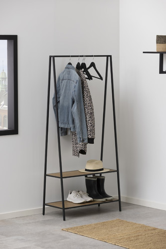 Actona Coat Stand with Shelf Seaford, wild oak/black