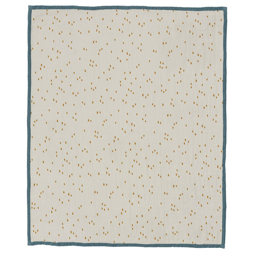 GULDVÄVARE Blanket, blue/white dotted, 80x100 cm