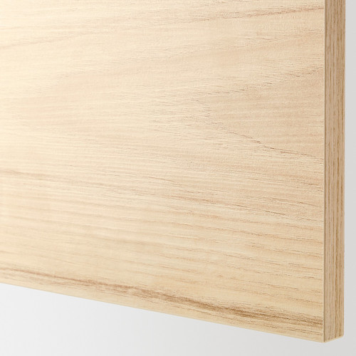 METOD High cab f micro w 2 doors/shelves, white/Askersund light ash effect, 60x60x200 cm