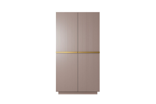 Wardrobe Nicole with Drawer Unit 100 cm, antique pink, gold handles