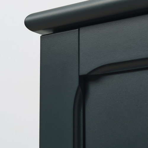 LOMMARP Cabinet with glass doors, dark blue-green, 86x199 cm