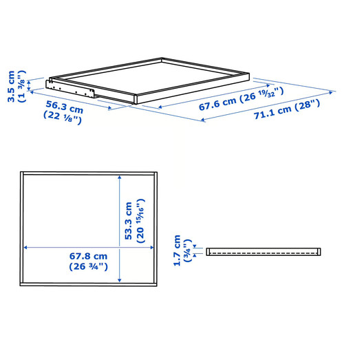 KOMPLEMENT Pull-out tray, beige, 75x58 cm