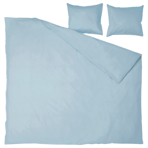 ÄNGSLILJA Duvet cover and 2 pillowcases, blue-grey, 200x200/50x60 cm