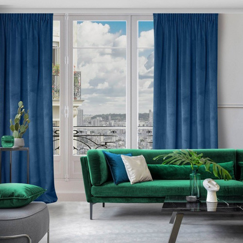 Curtain Rosa 135x300 cm, dark blue