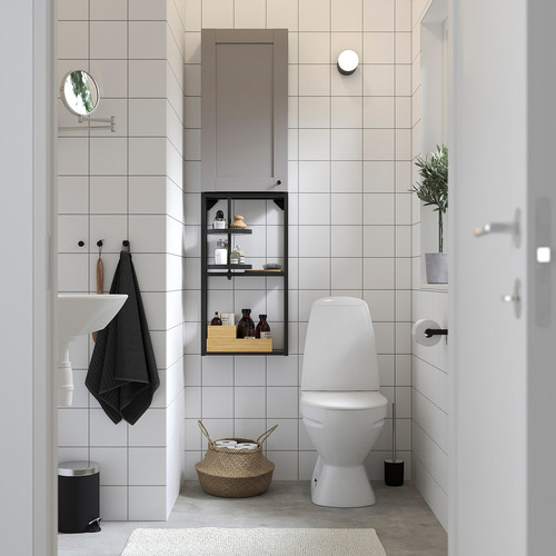 ENHET Storage combination, anthracite/grey frame, 40x17x150 cm