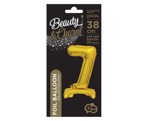 Foil Balloon Number 7 Standing, gold, 38cm